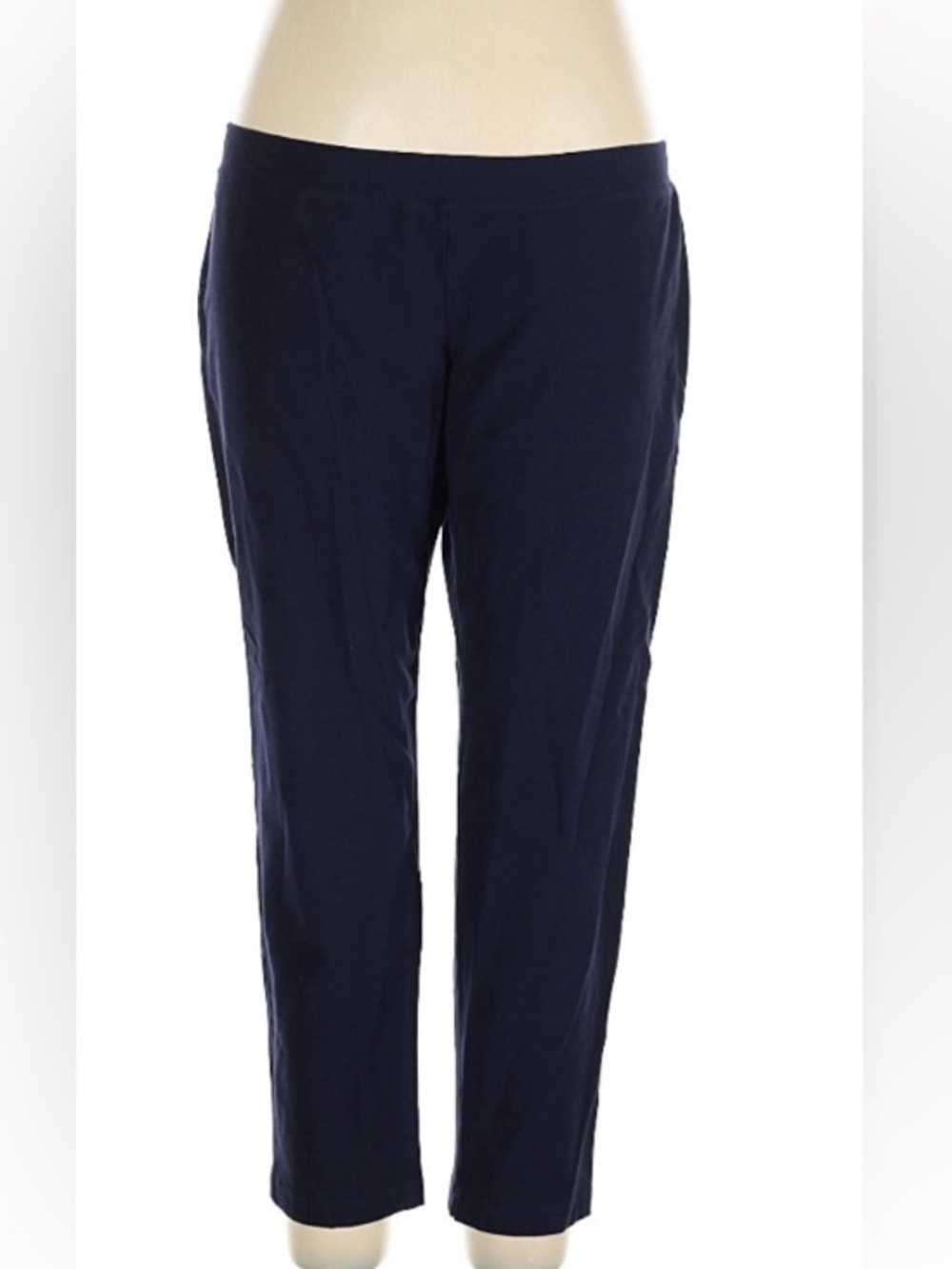 XL Eileen Fisher navy blue washable viscose crepe ankle pants ink midnight